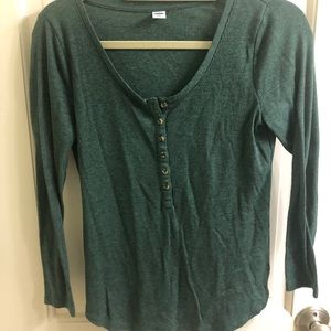 Old Navy green fitted Henley thermal